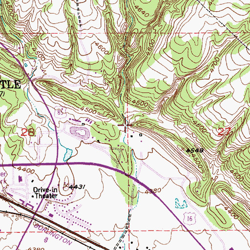 Topographic Map of Hilton Draw, WY