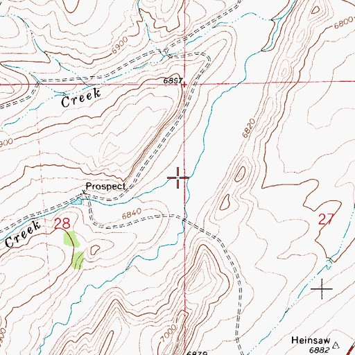 Topographic Map of Hinshaw Creek, WY