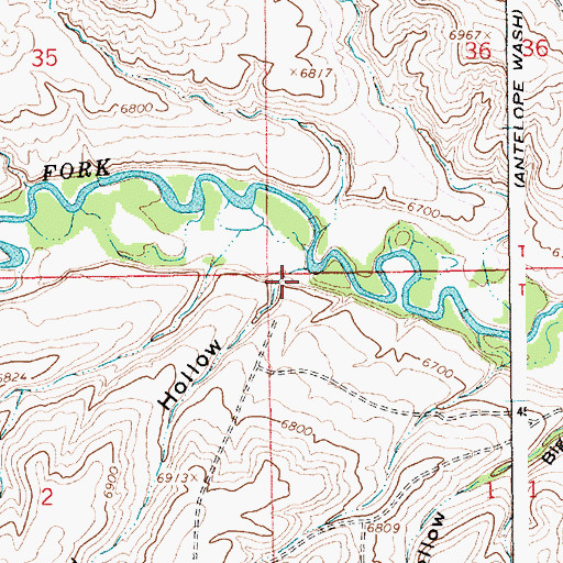 Topographic Map of Hisey Hollow, WY