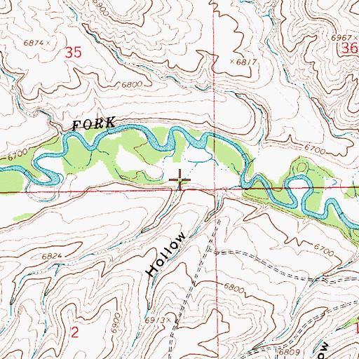 Topographic Map of Hisey Hollow, WY