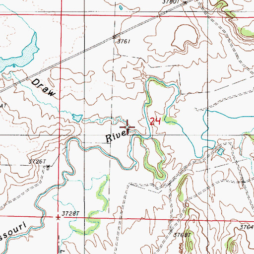 Topographic Map of Hoback Draw, WY