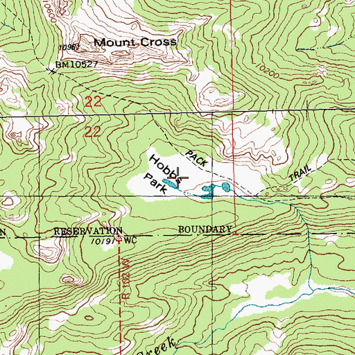 Topographic Map of Hobbs Park, WY