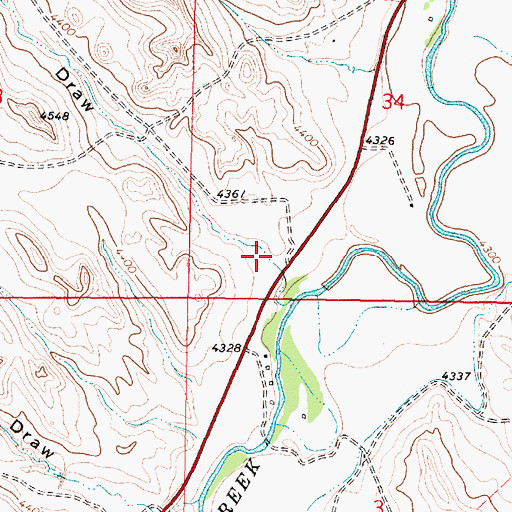 Topographic Map of Hodges Draw, WY
