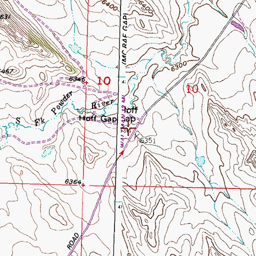 Topographic Map of Hoff Gap, WY