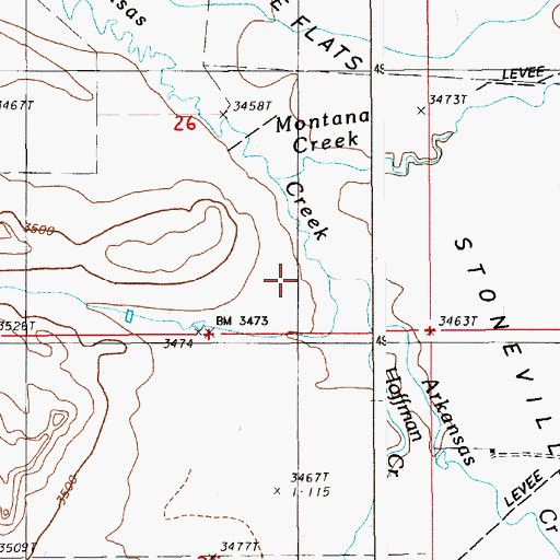 Topographic Map of Hoffman Creek, WY