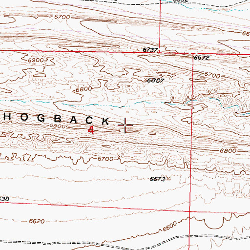 Topographic Map of Hogback, WY