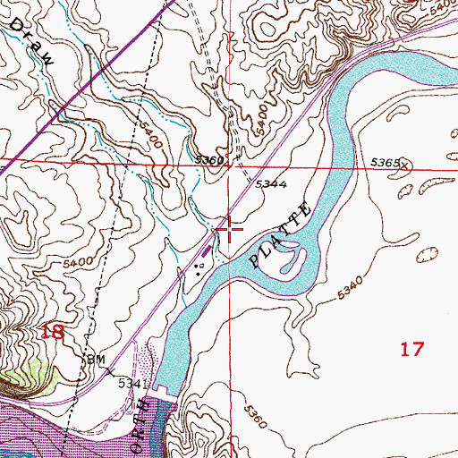 Topographic Map of Hogback Draw, WY