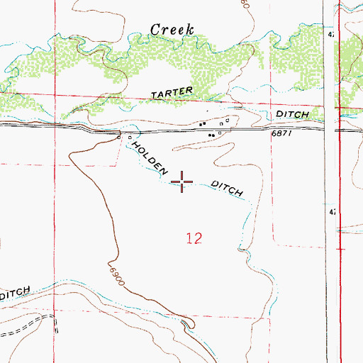 Topographic Map of Holden Ditch, WY