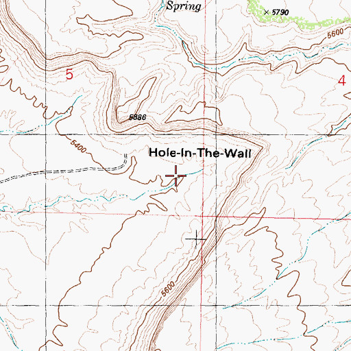Topographic Map of Hole-in-the-Wall, WY