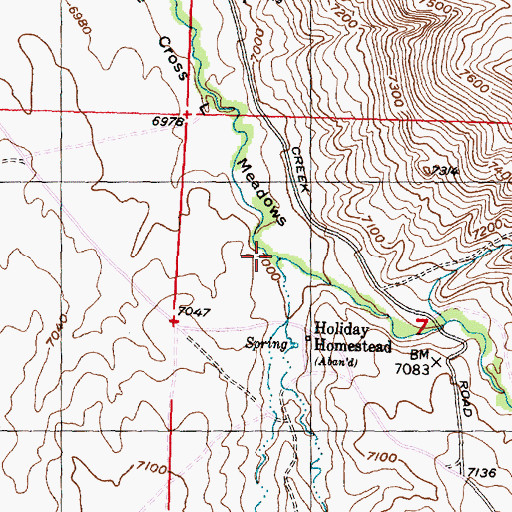 Topographic Map of Holiday Draw, WY