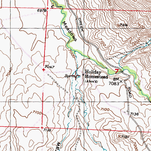 Topographic Map of Holiday Homestead, WY
