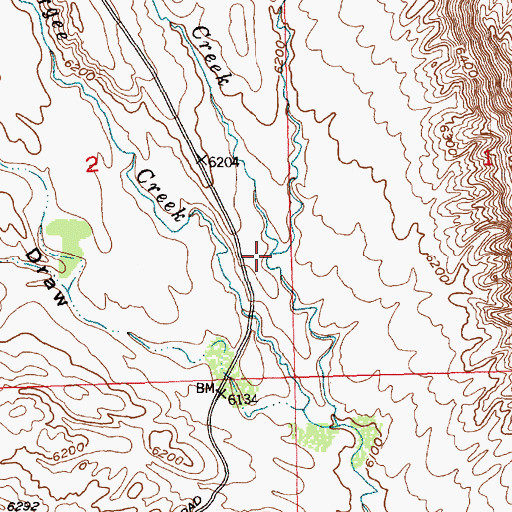 Topographic Map of Holland Creek, WY