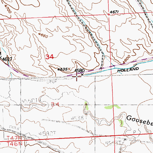 Topographic Map of Holland Ditch, WY