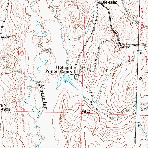 Topographic Map of Holland Winter Camp, WY