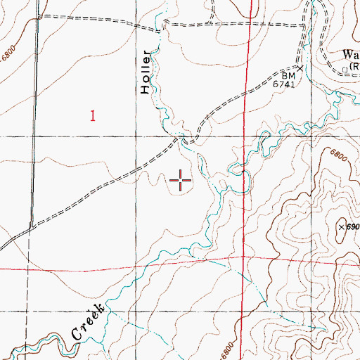 Topographic Map of Holler Draw, WY