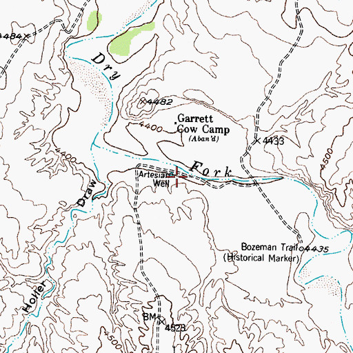 Topographic Map of Holler Draw, WY