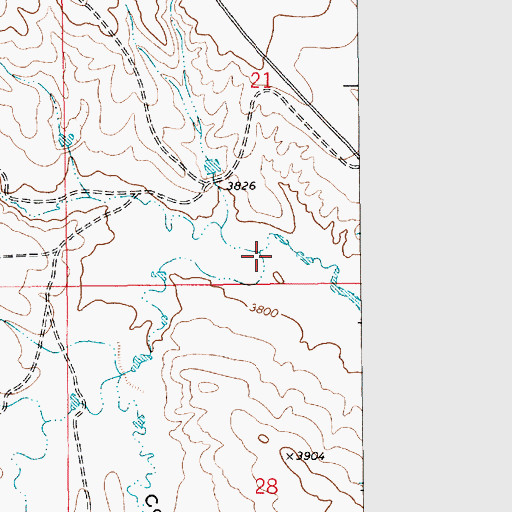 Topographic Map of Hollingsworth Draw, WY