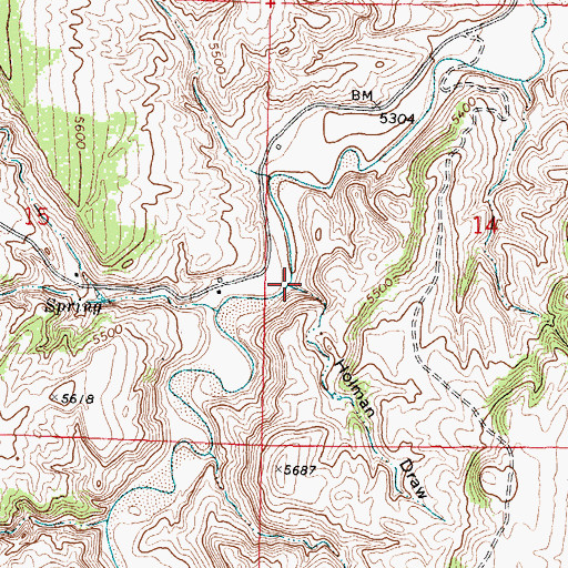 Topographic Map of Holman Draw, WY