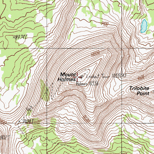 Topographic Map of Mount Holmes, WY