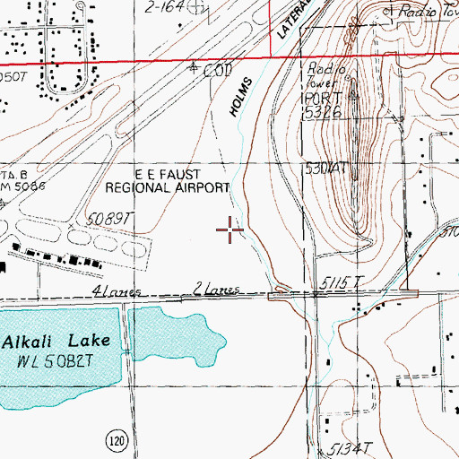 Topographic Map of Holms Lateral Ditch, WY