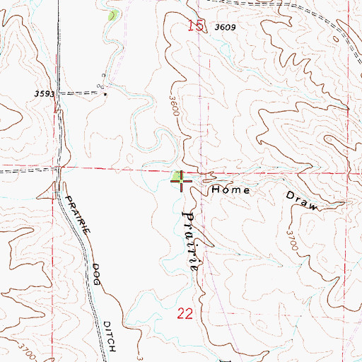 Topographic Map of Home Draw, WY