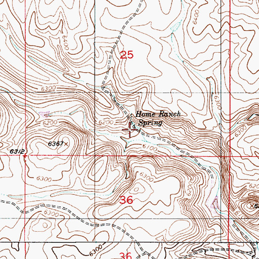 Topographic Map of Home Ranch Spring, WY