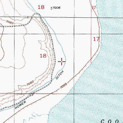 Topographic Map of Homer Ditch, WY