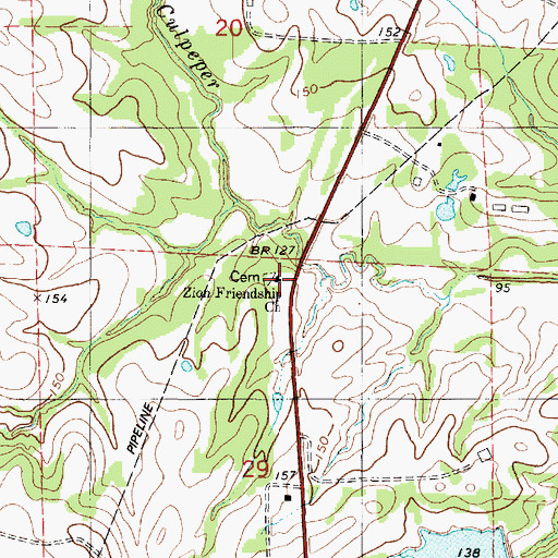 Topographic Map of Zion Friendship Baptist Church, AL