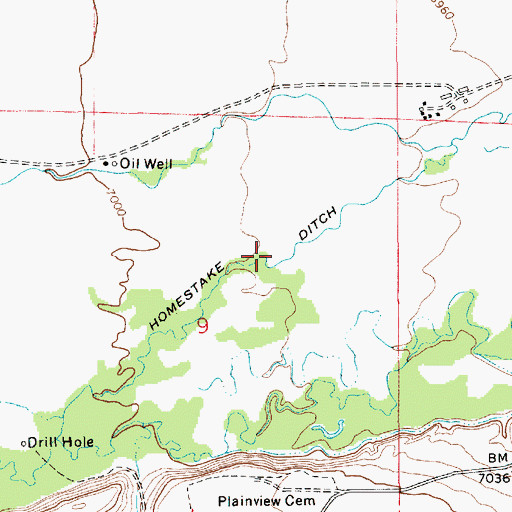 Topographic Map of Homestake Ditch, WY