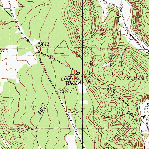 Topographic Map of Homestake Lookout, WY