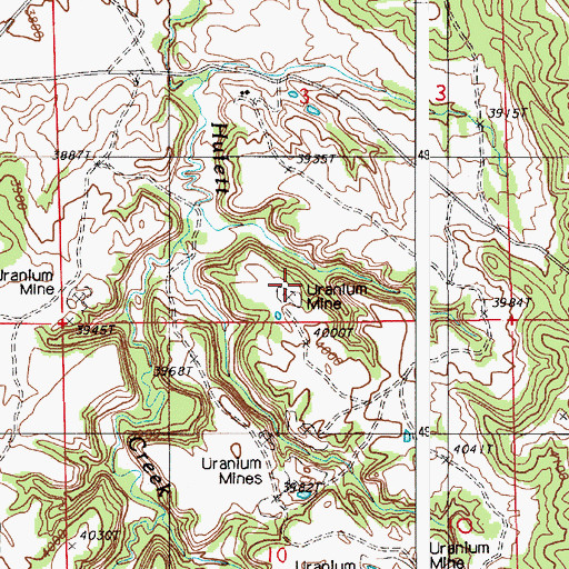 Topographic Map of Homestake Mines, WY