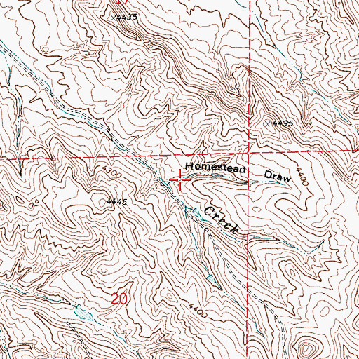 Topographic Map of Homestead Draw, WY