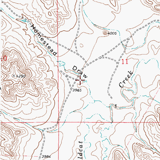 Topographic Map of Homestead Draw, WY