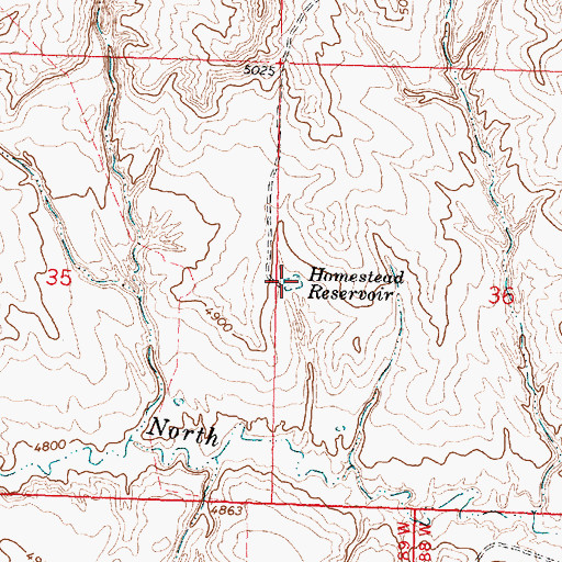 Topographic Map of Homestead Reservoir, WY