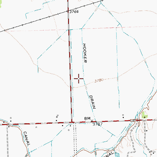 Topographic Map of Hooker Drain, WY