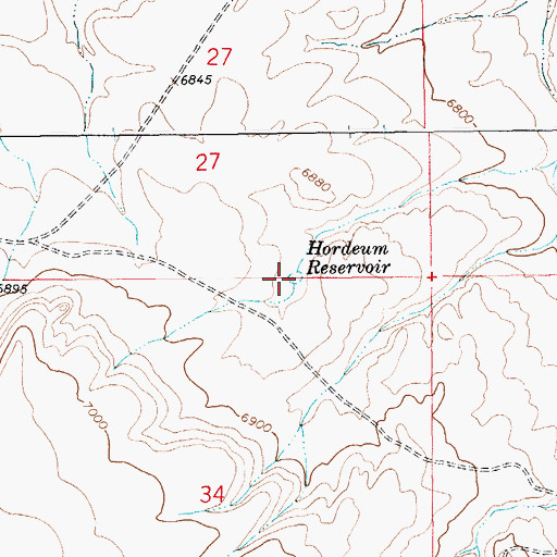 Topographic Map of Hordeum Reservoir, WY