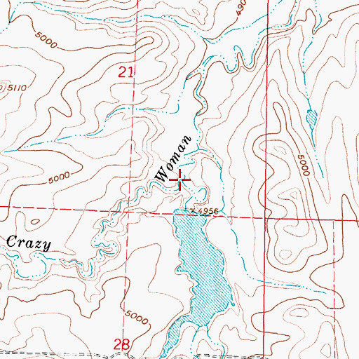 Topographic Map of Horn Creek, WY