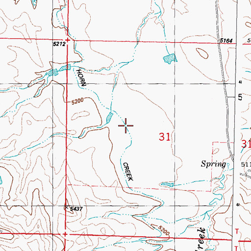 Topographic Map of Horn Creek Ditch, WY