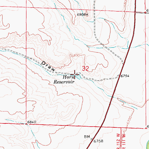Topographic Map of Horn Reservoir, WY