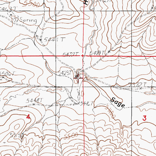 Topographic Map of Hornbeck Draw, WY
