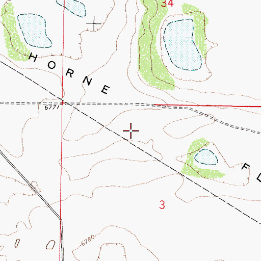 Topographic Map of Horne Flats, WY