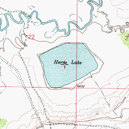 Topographic Map of Horne Lake, WY
