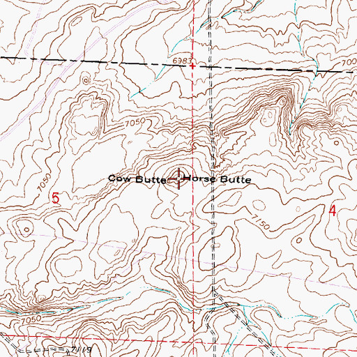 Topographic Map of Horse Butte, WY