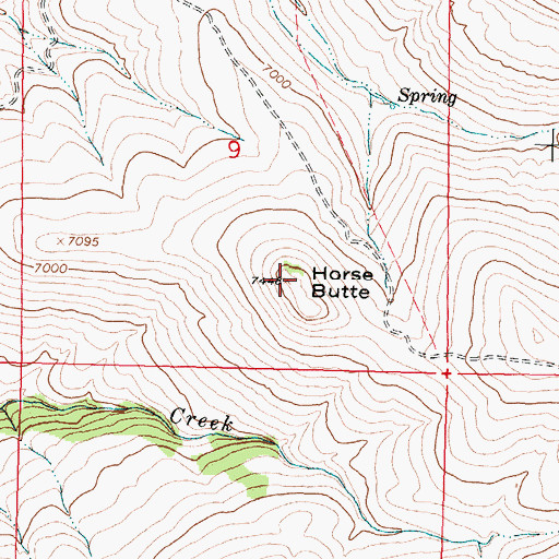 Topographic Map of Horse Butte, WY