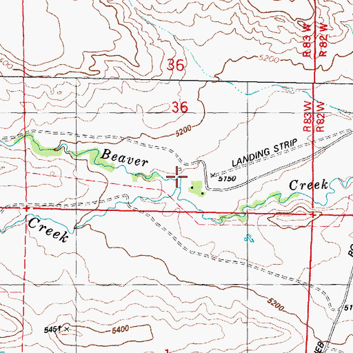 Topographic Map of Horse Creek, WY