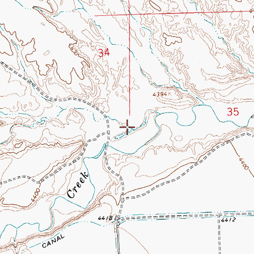 Topographic Map of Horse Creek, WY