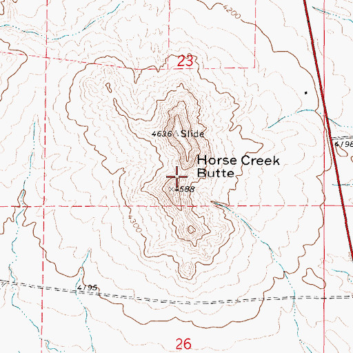 Topographic Map of Horse Creek Butte, WY