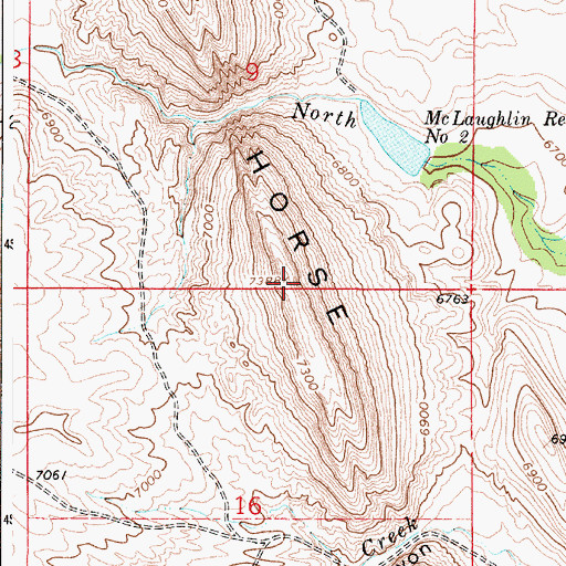 Topographic Map of Horse Creek Hogback, WY