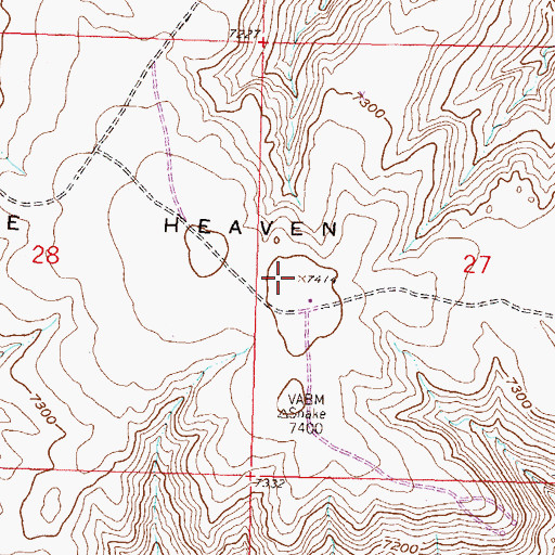 Topographic Map of Horse Heaven, WY