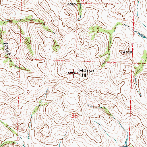 Topographic Map of Horse Hill, WY